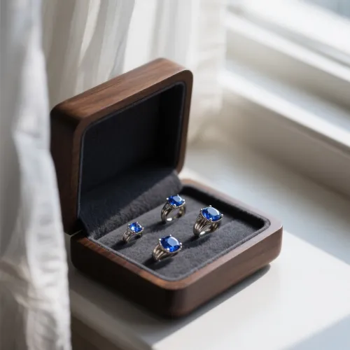 Comparison of royal blue versus lighter sapphire hues under magnification showing inclusions